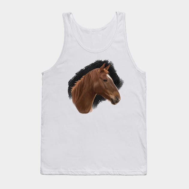 Horse against black Tank Top by MamaODea